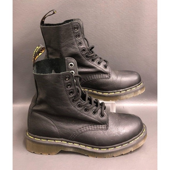 Dr. Martens Shoes - Dr. Martens Black Leather 1460 Pascal Combat Boot Shoes Doc - Women's Size 6